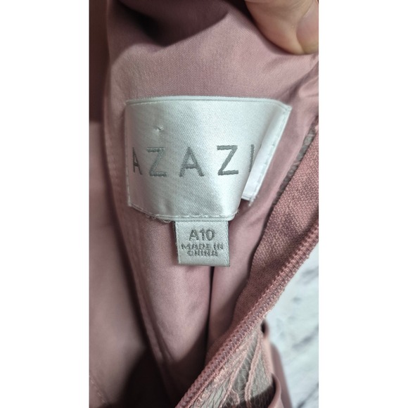 Azazie Dusty Rose Lace Chiffon Bridesmaid Dress A10 Blush Pink Formal Wedding - Picture 5 of 11